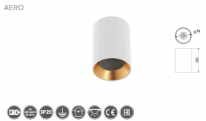 Spot aplicat AERO, negru mat [1]