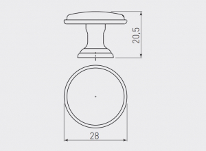 Buton mobila Cento D28 mm, argintiu antichizat [2]