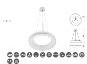 Lustra led LEON 35W, alba, lumina neutra 4000K [2]