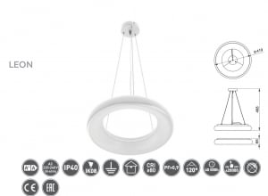 Lustra led Leon 35W, neagra, lumina neutra 4000K [1]