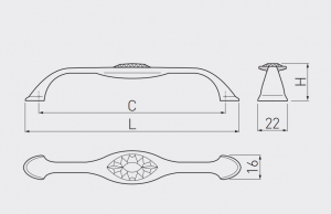Maner cristal Bianca 128 mm [1]