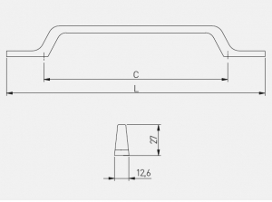 Maner mobila FLAVIO 128 mm, negru mat [4]