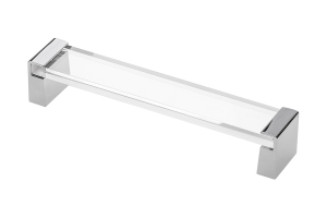 Maner mobila OLIVA 160 mm, crom si acryl transparent [0]