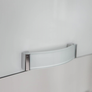 Maner mobila Roses 256 mm, crom si sticla alba [1]