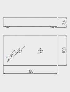 Picior metalic cromat 180x100x34 mm pentru canapea/fotoliu [1]
