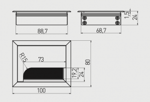 Trecere cabluri MERIDA 80x100 mm, aluminiu [3]