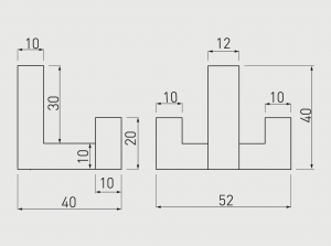 Agatatoare cuier K2202 52x40 mm, 2 agatatori, portocaliu [1]