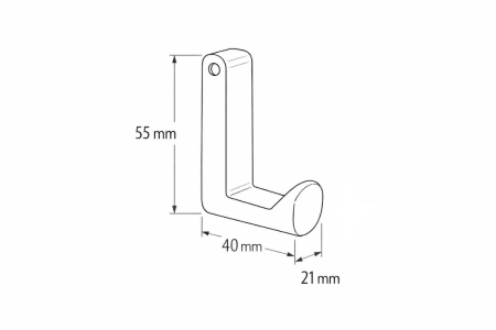 Agatatoare cuier ARKON, 55x21 mm, negru mat [4]