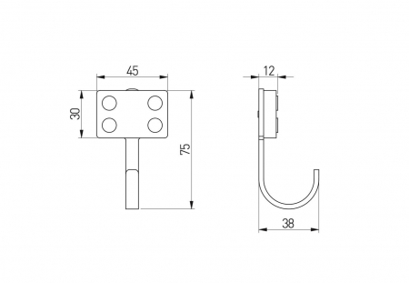 Agatatoare cuier copii BLOCK 45x75 mm, verde [1]