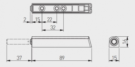 TIP-ON aplicat usa mobila, magnet, alb mat [1]