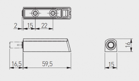 TIP-ON usa mobila, scurt, magnet, antracit [1]