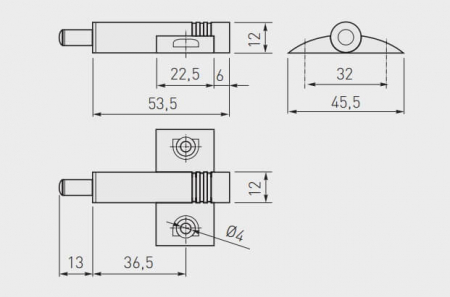 Amortizor usa mobila cu adaptor in cruce, gri mat [1]
