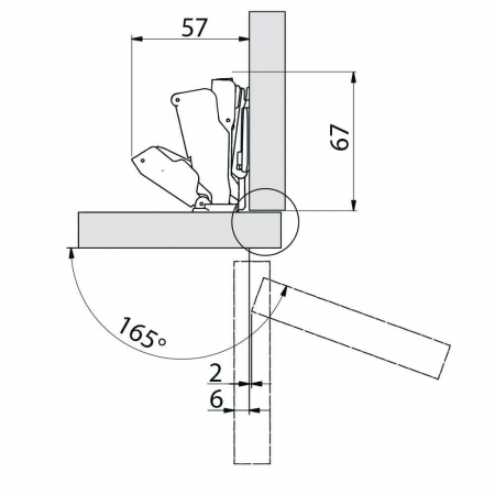 Balama mobila 165° cu amortizare, reglaj 3D [2]