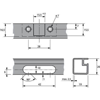 Balama aplicata cu amortizare Sensys pentru profil (rama) aluminiu, placuta de montaj inclusa, negru [4]