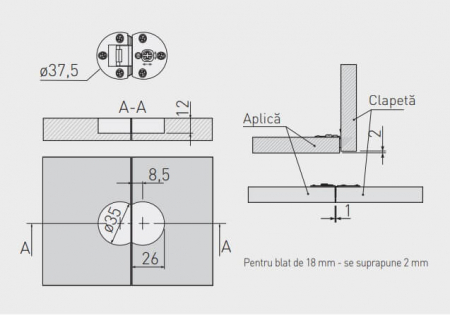 Balama ascunsa FLAP, alama antichizata, set 2 buc. [1]