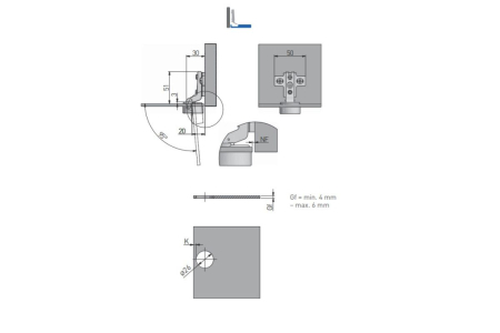 Balama incadrata CIG usa sticla, deschidere 95°, crom [1]