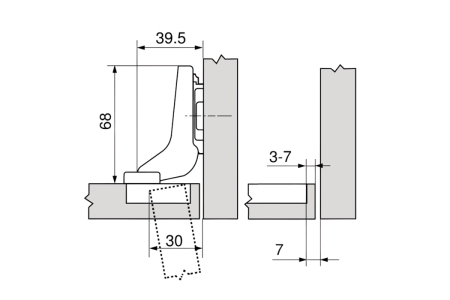 Balama incadrata CLIP TOP Blumotion, 110 °, cu diblu [1]