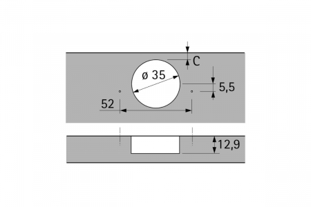 Balama incadrata, usa cu lezena, Sensys, soft-close, 95°, placuta inclusa, negru [1]