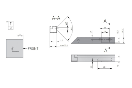 Balama semiaplicata fara arc, Silento Pro, pentru profil (rama) aluminiu, negru [3]