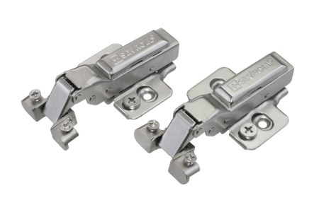 Zawiasy - Balama semiaplicata soft-close pentru profil (rama) aluminiu, gri - set 2 buc