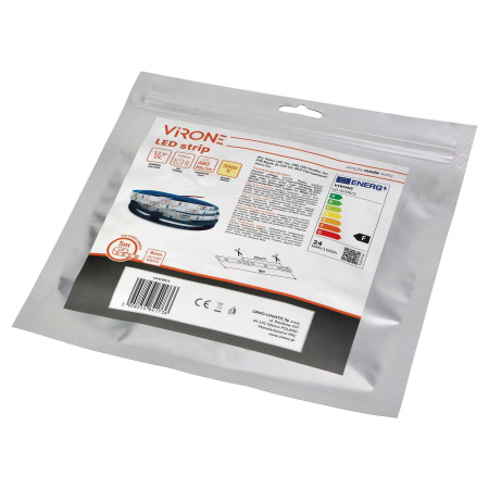 Banda LED 8 mm, 12V, 4.8W/m, IP20, 3000K, lumina calda, 5 m [2]