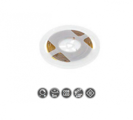 Banda led 8 mm COB 40W, 12V, IP20, 2700K, lumina calda, 2xMiniAmp, dimabila, 5 ml [2]