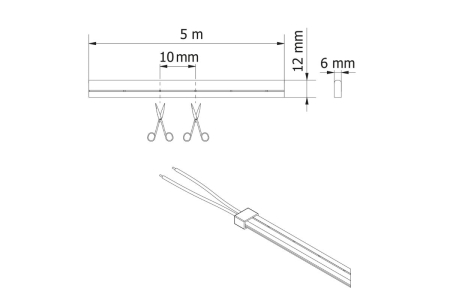 Banda LED NEON FLEX 24V, 12W/m, lumina rece 6500K, IP65, 5 m [3]