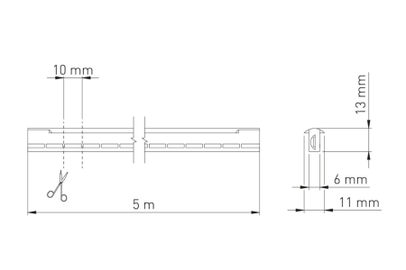 Banda LED NEON FLEX T, 24V, 12W/m, 4000K, lumina neutra, IP65, 6 mm, 5 m [6]