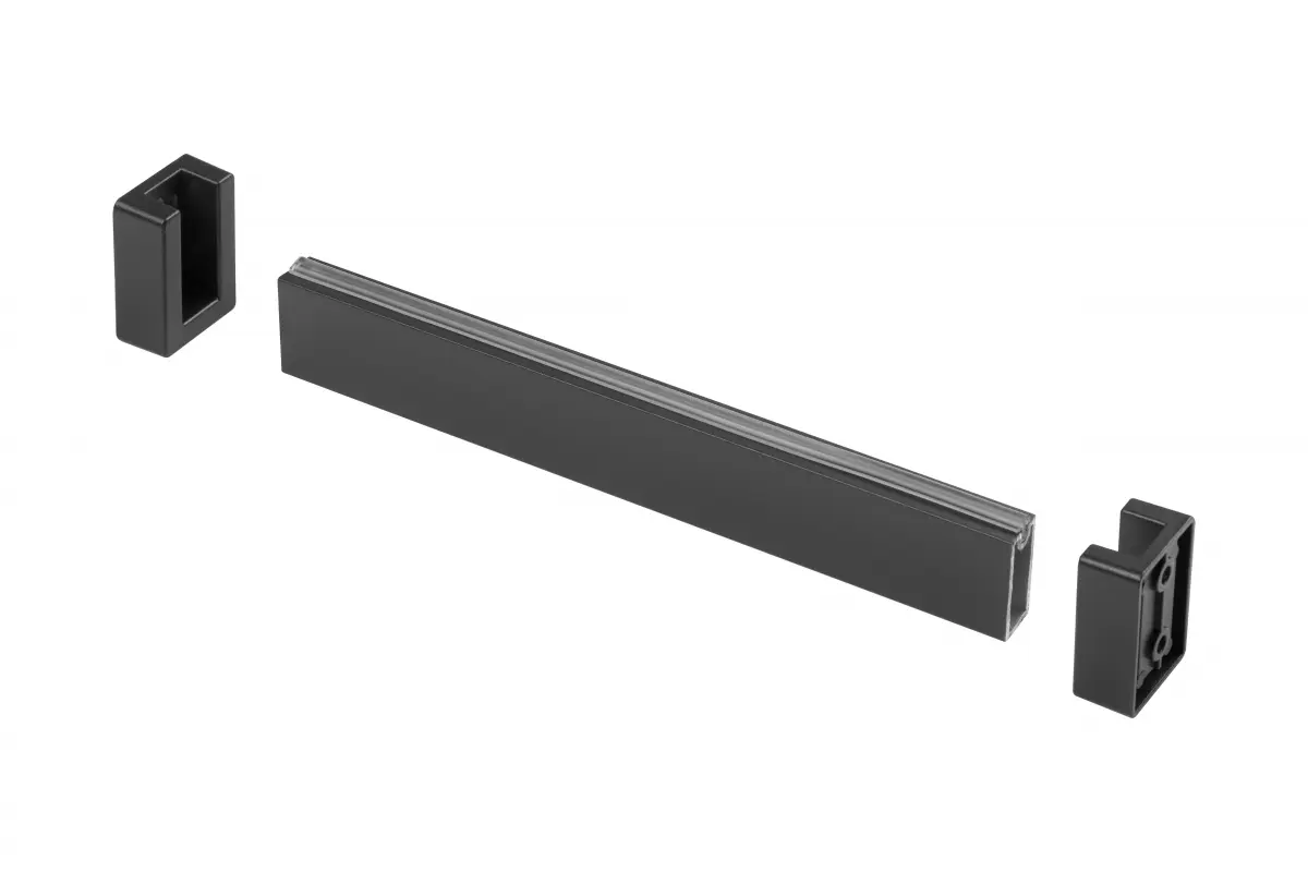 FERONERIE MOBILA - Bara haine dreptunghiulara 33x12 mm, 3 m, suport A inclus, antracit