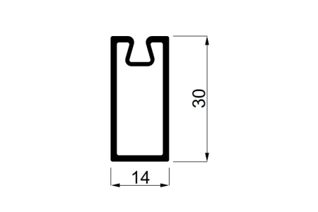 Bara haine dreptunghiulara ROYAL 30 x 14 mm, 2 m, gri [2]