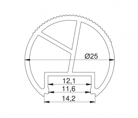 Bara haine rotunda LUMINO, canal banda LED, Ø25 mm, 3 m, crom [3]