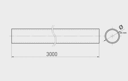 Bara haine rotunda Ø25 mm, 3 ml, crom [1]