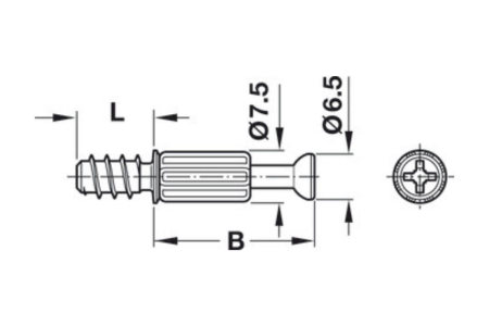 Bolt direct S 200 5x34 mm, Sistem Minifix [1]