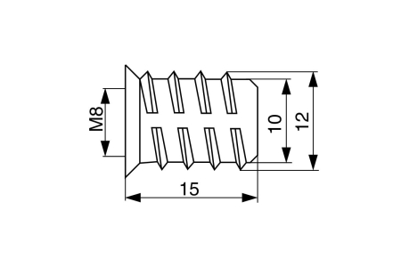 Bucsa JC30 cu filet M8, D10 x L15, otel, zincata [1]