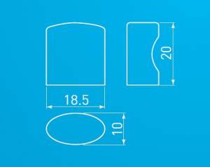 Buton mobila CLEO 20x18.5 mm, cromat [2]