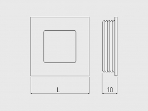 Buton mobila ingropat B226, 40x40 mm, negru mat [1]