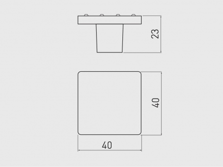 Buton mobila IZIS 40x23 mm, cromat [1]