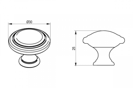 Buton mobila ARTESI 30x25 mm, brushed gold [1]