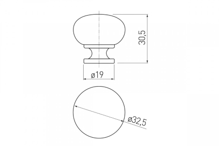Buton mobila BERGAMO 32x30 mm, inox [2]