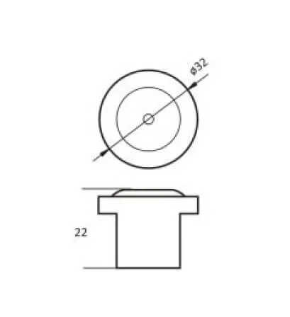 Buton mobila bucatarie CS8904, 32x22 mm, inox + portelan alb [1]