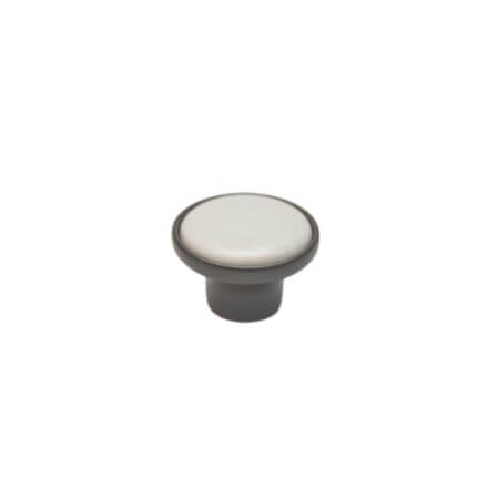 KIEGÉSZÍTŐK BÚTOROKHOZ - Buton mobila bucatarie CS8904, 32x22 mm, negru + portelan alb