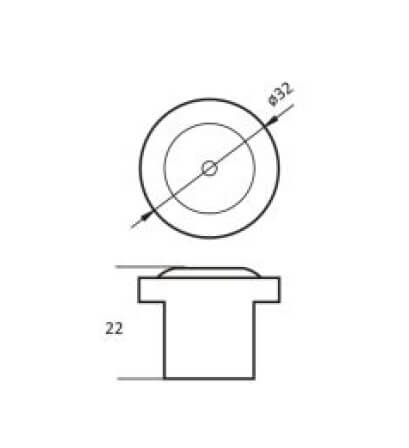 Buton mobila bucatarie CS8904, 32x22 mm, negru + portelan alb [1]