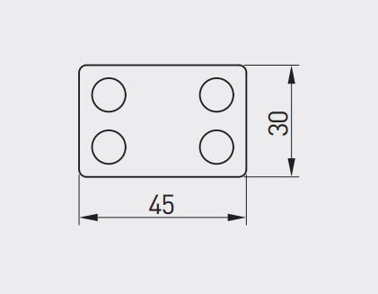 Buton mobila copii BLOCK 45x30 mm, rosu [1]