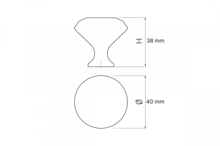 Buton mobila Crystal Palace 40 mm, crom [2]