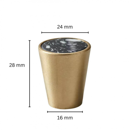 Buton mobila HK0041 24x28 mm, alama + marmura neagra [4]