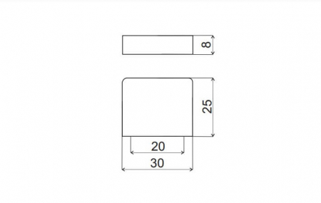 Buton mobila K705 30x25 mm, cupru [1]