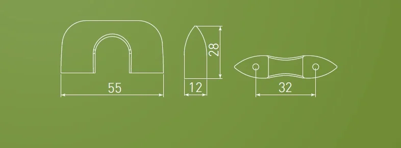 Buton mobila MILAN 55x28 mm, aluminiu [1]