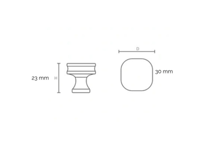 Buton mobila PAVIO 30x23 mm, brushed gold [7]