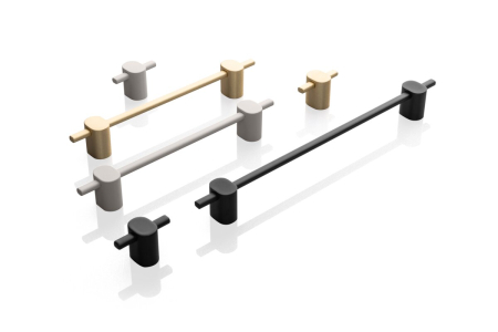 Buton mobila STRAW, 40x25 mm, Al, negru mat [1]