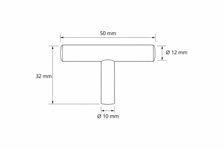Buton mobila T RELING, 50x32 mm, negru mat [3]